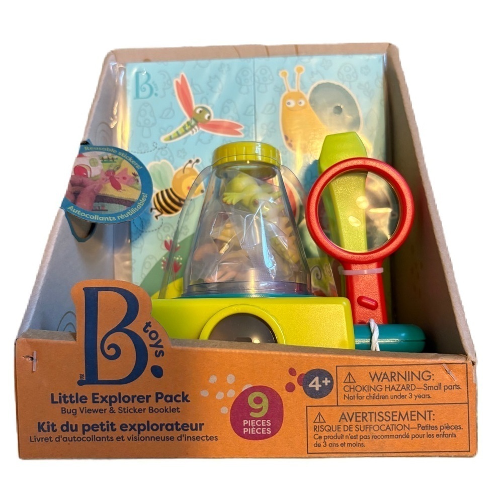 B. toys – 9 Pieces Toy Microscope Set with Sticker Book, Magnifying Glass NEW